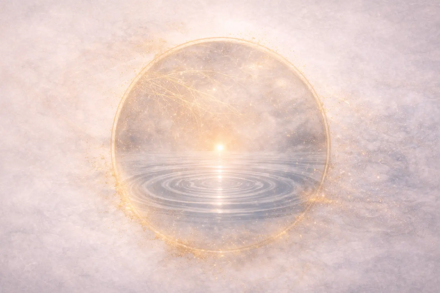 Centre lumineux à l’horizon symbolisant un point stable au cœur du mouvement