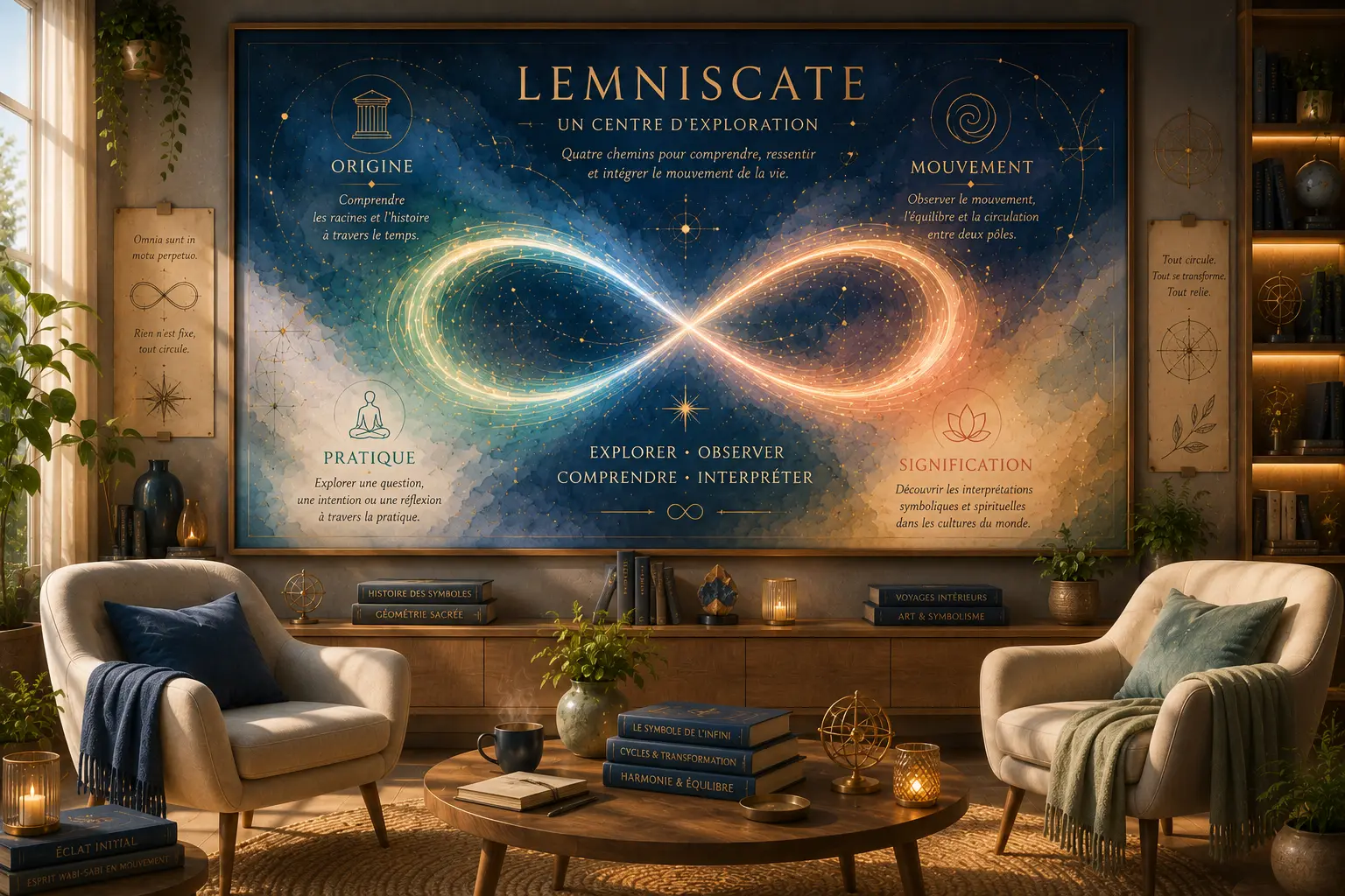 Guide complet sur la lemniscate présentant son origine, son mouvement, sa pratique et sa signification.