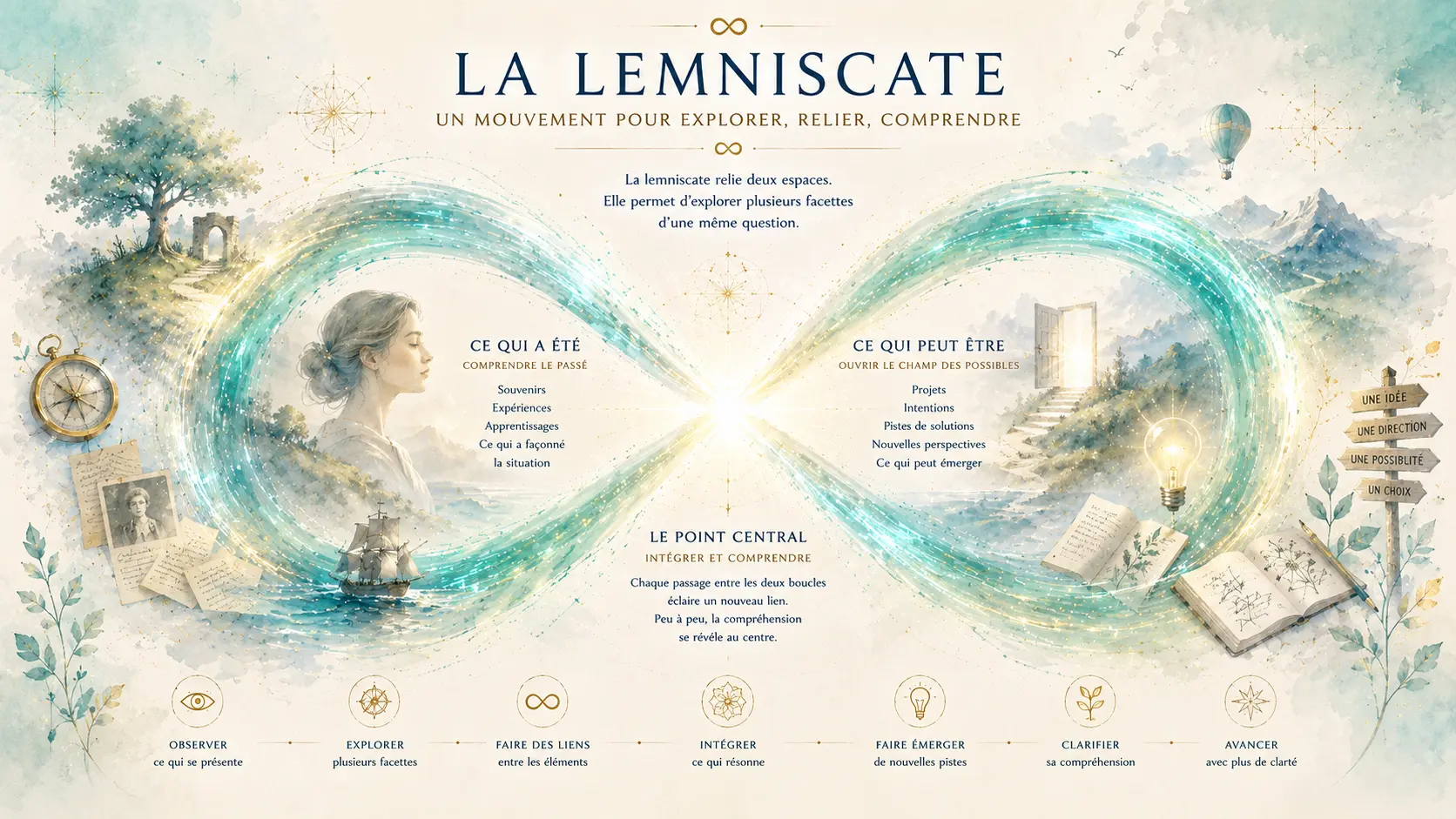 Pratiquer la lemniscate pour explorer une question, une intention ou une réflexion personnelle