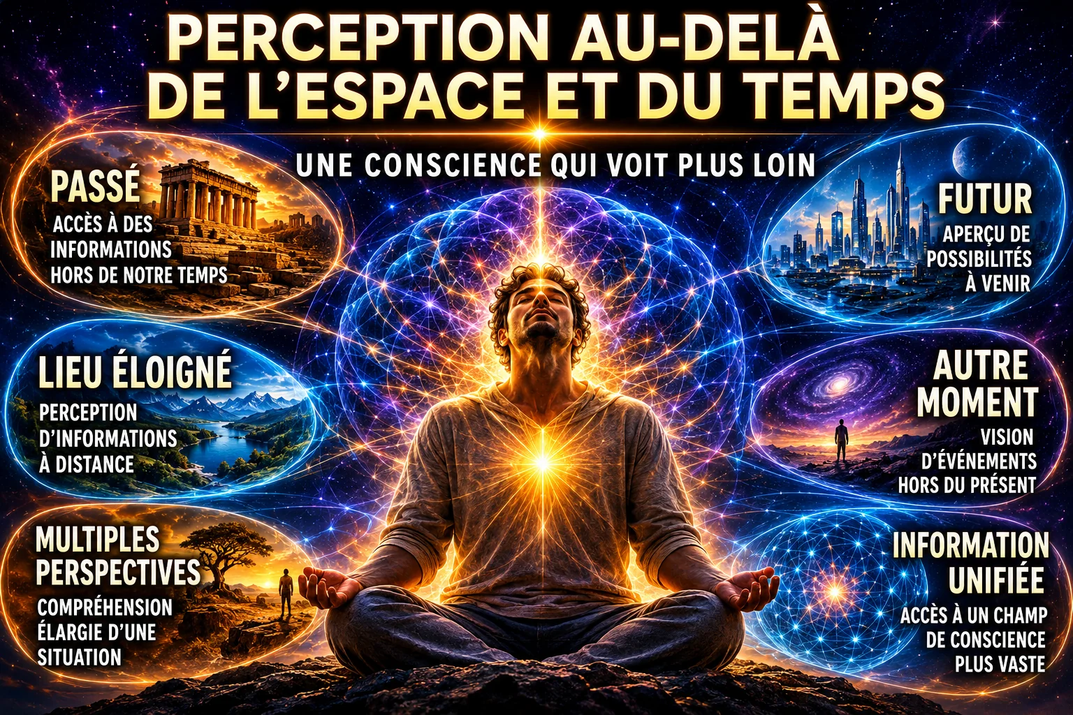 Illustration des possibilités de perception au-delà de l’espace et du temps envisagées dans le rapport Gateway